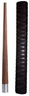 Owlix COMBO of 1 Cricket Bat Handle Gripper (cone) & 1Full Black Grip, Chevtec(Black, Pack of 2)