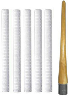gamers hub Pack of 5 Cricket Bat White Grip (VK) + One Wooden Grip Cone Chevron(Pack of 6)