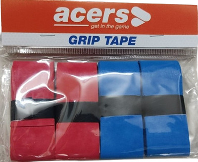 acers Frosted PU Grip for Badminton/Squash/Tennis Rackets Pack of 4 Dry Feel(Red, Blue, Pack of 4)