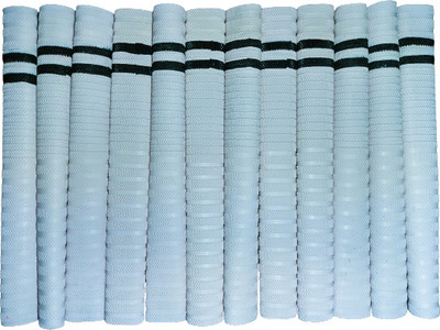 Fitdex Premium Quality Cricket Bat Handle White Grip, Chevron(White, Pack of 12)