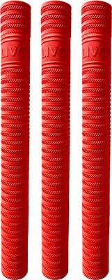 LIVOX First Quality Ring Texture Cricket Bat Grips for very Good Comfort Extra Tacky(Red, Pack of 3)