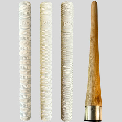 LIVOX Thunderblade, Dynamic And Bracelet Texture Cricket Bat 3 Grips And Wooden Cone Ultra Tacky(White, Pack of 4)