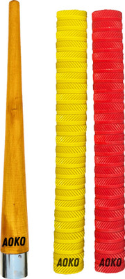 AOKO AA Premium Cricket Bat Handle Rubber Grips With 1 Wooden Gripper Cone Diamond(Multicolor, Pack of 3)