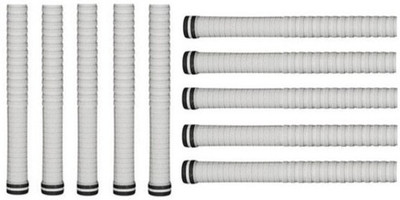 Owlix Premium Quality 10 Cricket Bat Handle Grips, Mesh Grip(White, Pack of 10)