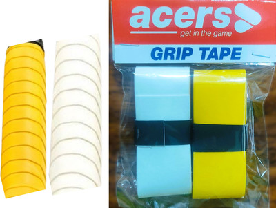 acers Grip Plain 1 White 1 Yellow Dry Feel(White, Yellow, Pack of 2)