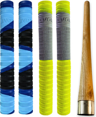 LIVOX Comfortable fit Four Cricket Bat Grip With One Wodden Grip Cone Ultra Tacky(Pack of 5)