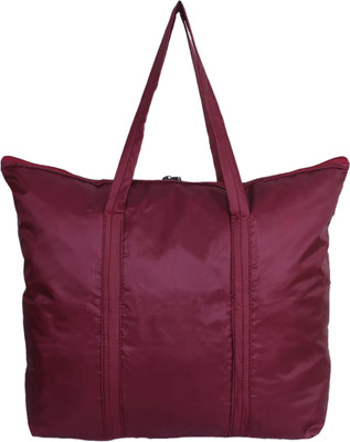 KUBER INDUSTRIES Polyester Shopping Bag for Grocery With Front Small Pocket Grocery Bag(Maroon)