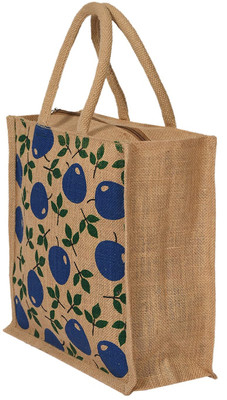 KUBER INDUSTRIES Jute Eco-Friendly & Reusable Grocery Bag With Zip & Handle (Brown) Grocery Bag(Brown)