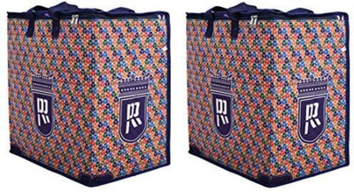 DOUBLE R BAGS Reinforced Handles with Multipurpose Clothes Storage Organizer Pack of 2 Grocery Bags(Multicolor)