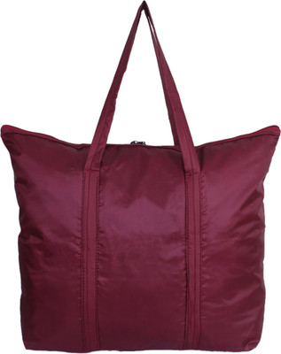 KUBER INDUSTRIES Polyester Shopping Bag for Grocery With Front Small Pocket Grocery Bag(Maroon)