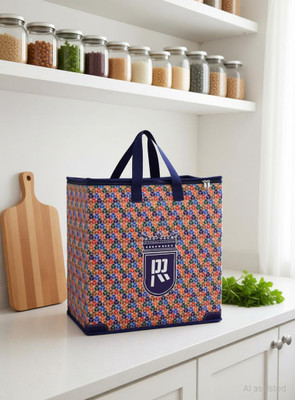DOUBLE R BAGS Reinforced Handles with Multipurpose Clothes Storage Organizer. (Pack of1) Grocery Bag(Multicolor)