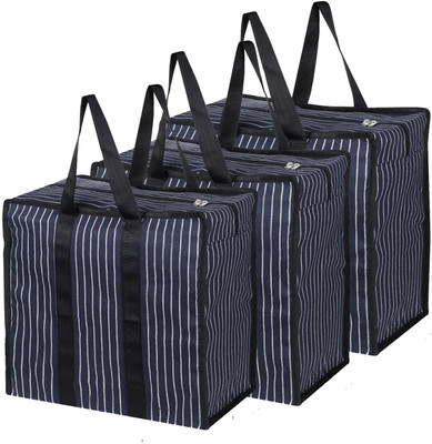 MyViradi Multipurpose Grocery bag Canvas Shopping/Shopper with Strong Handles Grocery Bag(Black)