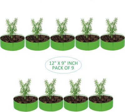 Kingwell 12x9 Inches Pack of 9 OUTDOOR TERRACE GARDENING 260 GSM Strong Grow Bag