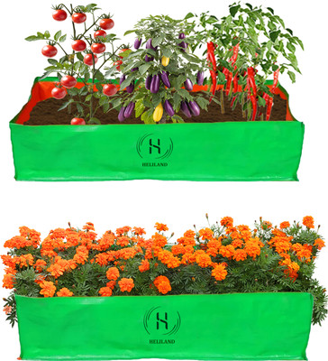 heliland HDPE UV protect 36x12x12 inch, growing flower vegetables bag, green plant bag PACK 2 Grow Bag