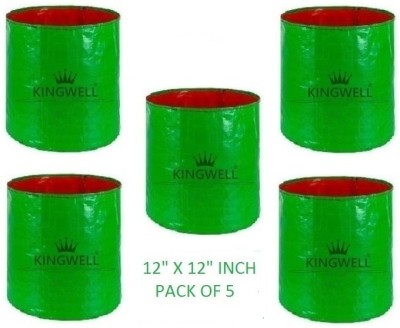 Kingwell HDPE UV Treated Heavy Duty round type 12x12 Inch ( Pack of 5) Grow Bag