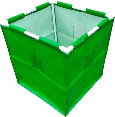 GARDECO HDPE UV Protected 360 GSM Rectangular with PVC Pipe (24x24x24 inch Pack of 1) Grow Bag