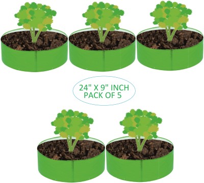 Kingwell 24x9 INCH HDPE Uv Protected 260 GSM Green Color Plant Pack of 5 Grow Bag