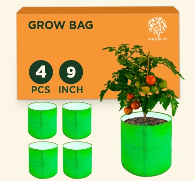 GOLDDUST GOLD DUST Grow Bags, 9x9 Inch, Pack of 4, 280 GSM, Garden Bags For Plants Grow Bag