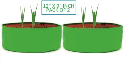 Kingwell Green & Orange bags, for home gardening, 12X9 Inches (Pack of 2) Grow Bag