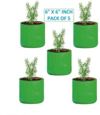 SAVETREE Grow bag pack of 5 size 6 × 6 inch gsm 280 HDPE for home gardening Grow Bag