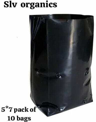slv organics 05x07 Nursery Bags Pack of 10 plastic Poly Grow Bag Grow Bag