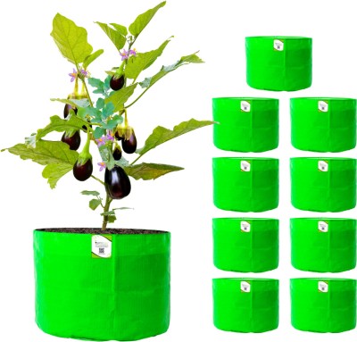 ORGANICBAZAR 15x12 Grow Bags for Home & Terrace Garden, Premium HDPE 260 GSM, Pack of 10, Green Grow Bag