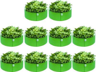 Anandi Greens 12x6 INCH HDPE Uv Protected 260 GSM Round Green Colour Plant Grow Bag