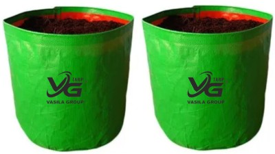 VG TARP UV-Protected Round Green-Orange Grow Bags, 250 GSM - 12x12 Inch (PACK OF 2) Grow Bag