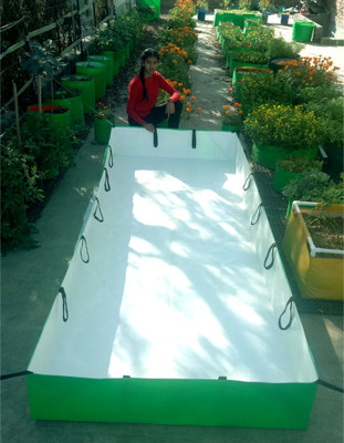 GARDECO 450 GSM HDPE Fabric Azolla Growing Bed/Cultivation Bed 8ft x 4ft x 1ft Grow Bag