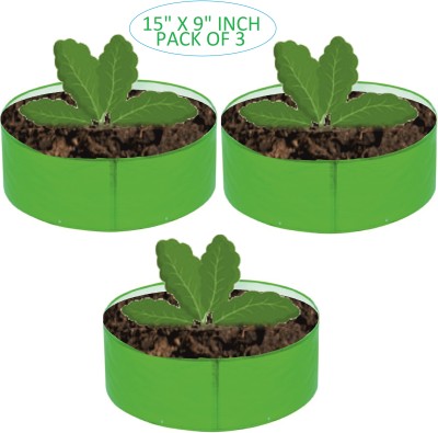 Kingwell 15x9 INCH HDPE Uv Protected 260 GSM Round Plant Pack of 3 Grow Bag