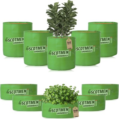 SCOTMEN Terrace gardening 12x12 Inches pack of 5 and 15x06 Inches pack of 5 Grow Bag