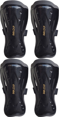 BOLDUP Plastic Shinguard for Football Games Matches, Training (Combo ButterFly ) Football Shin Guard(Black)