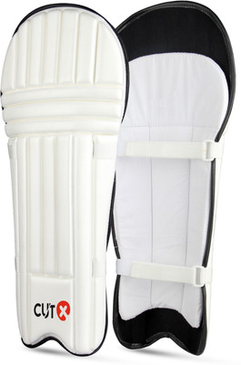 CUTX Cricket Batting Legguard for Kids, Cheap Moulded White 19inch for 7 to 9 Years Cricket Guard Combo