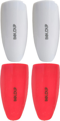 BOLDUP Football shinpad for Boys & Kids Knee Support ( Red White Combo) Football Shin Guard(White, Red)