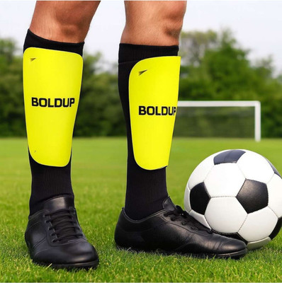 teestribe football shin guard with ankle protection – training & match use Lemon L,R Football Shin Guard(Yellow)