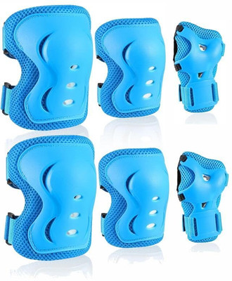 Jaspo Secure Hybrid Protective Gear Set-Knee, Elbow and Wrist Guard (Upto 15 years) Skating Guard Combo(Blue)