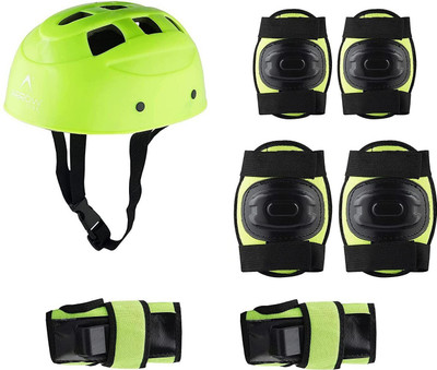 Rakso Cycling Protective Training Set (7 Pcs Set) Cycling Guard Combo(Green)