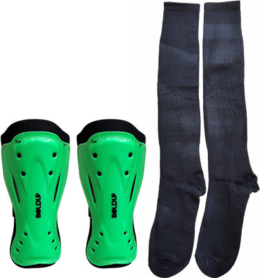 BOLDUP Football Shin Guard with Adjustable Velcro Strap & Socks Football Shin Guard(Green)