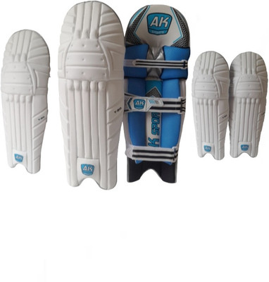 Aksports AK Batting Legguard/Pad T-20 MEN'S 27 Inch (RIGHT HAND BASTMAN) Cricket Guard Combo(White)