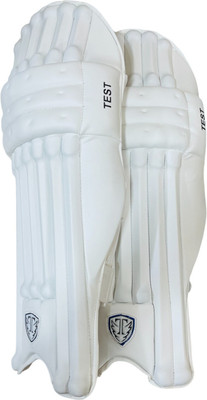 time sports Test Batting Pads for Boys, Taiwan PU, Right Hand, Lightweight & Breathable Cricket Guard Combo(White)