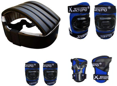 Jaspo Secure skating protective bundle for age group up to 14 years Skating Guard Combo(Blue)