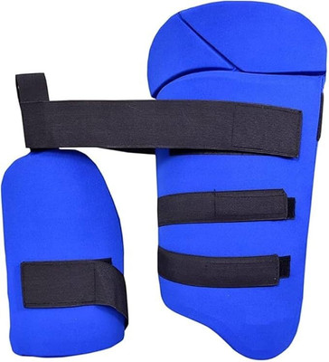 HRSGS Cricket Combo Thigh Pad (Right Hand BOY Size BLUE ) Cricket Thigh Guard Cricket Guard Combo(Blue)