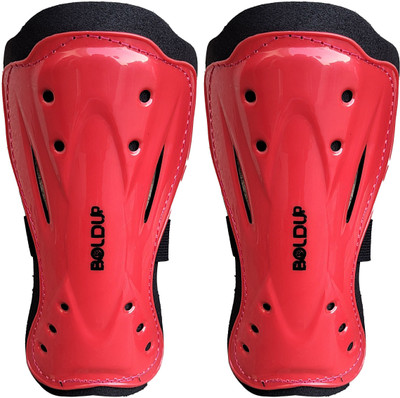 BOLDUP Football Shin Guard with Adjustable Velcro Strap Football Shin Guard(Red)