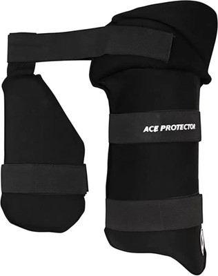 exton Black Ace man's right hand Thai pad Cricket Thigh Guard(Black)