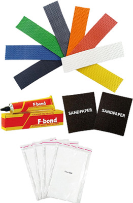 lobosports Cricket Bat 8 Toe Guard 1 Adhesive 2 Sandpaper & 4 Full Fiberglass Tape Sheet Cricket Guard Combo(Multicolor)