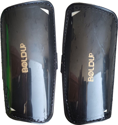 BOLDUP Football Shinguard with Straps for Boys Girls Cycling|Junior(L&R)) Football Shin Guard(Black)