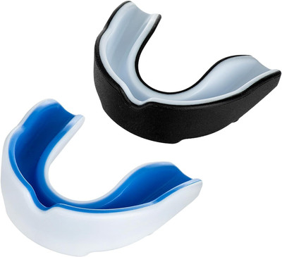 DRANGE Dual Gum Shield Pack of 2 Mouth Guard(White, Black)