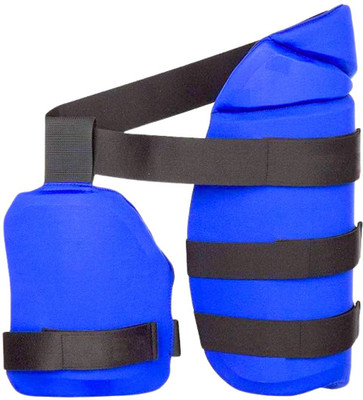 HRSGS Cricket Combo Thigh Pad (Right Hand YOUTH Size BLUE ) Cricket Thigh Guard Cricket Guard Combo(Blue)