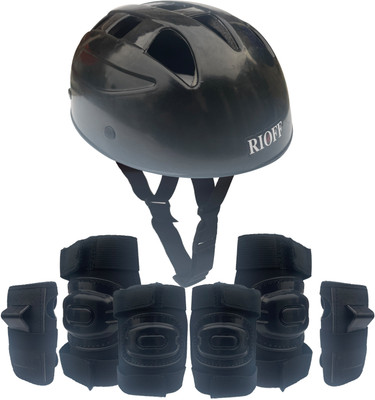 Rioff Protective Skating Guard Set (Black) (Medium) 8 To 12 Years Skating Guard Combo