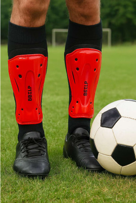 teestribe football shin guard with ankle protection – training & match use Big Red Football Shin Guard(Red)